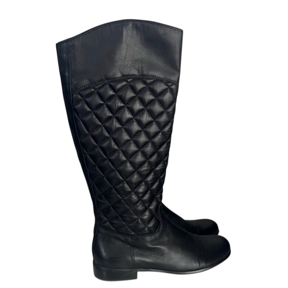 Corso Como Women’s Black Leather Quilted Knee-High Boots Size 7.5